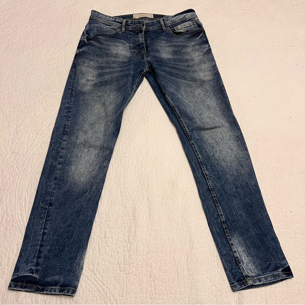 Men's Jeanius Akademiks Acid Wash 5 pocket Jeans - Sz 32x30 urban casual style
